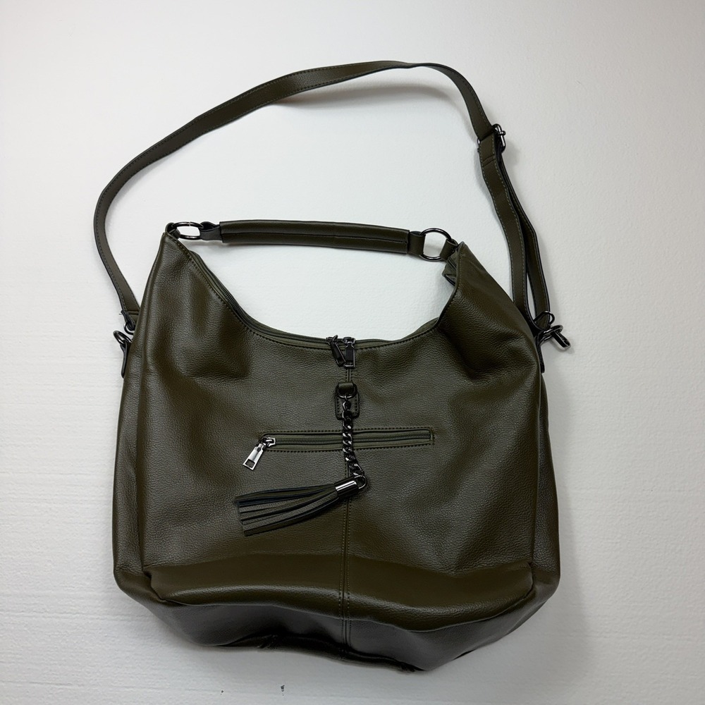 KILAMAL Purse Bag Vegan Faux Leather Hobo Olive Green Handle & Adjustable Strap